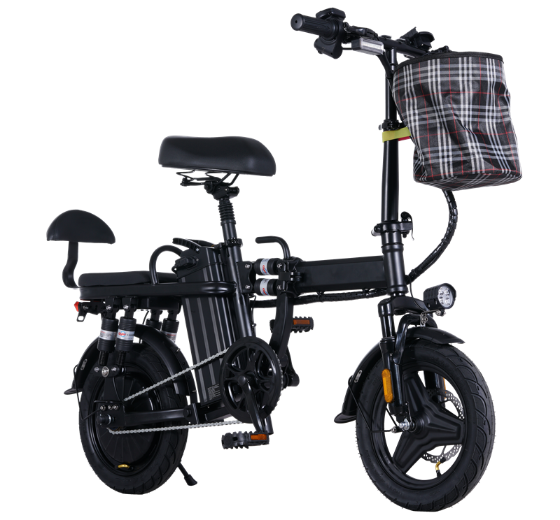 A9-Electric-Bike-for-Adults, Folding-E-Bike-with-Basket, 14" Wheels, 20 mph, 500W Brushless Motor, 48V 15AH Removable Battery, 9 Shock Absorbers, 30-Mile Range, LCD Display