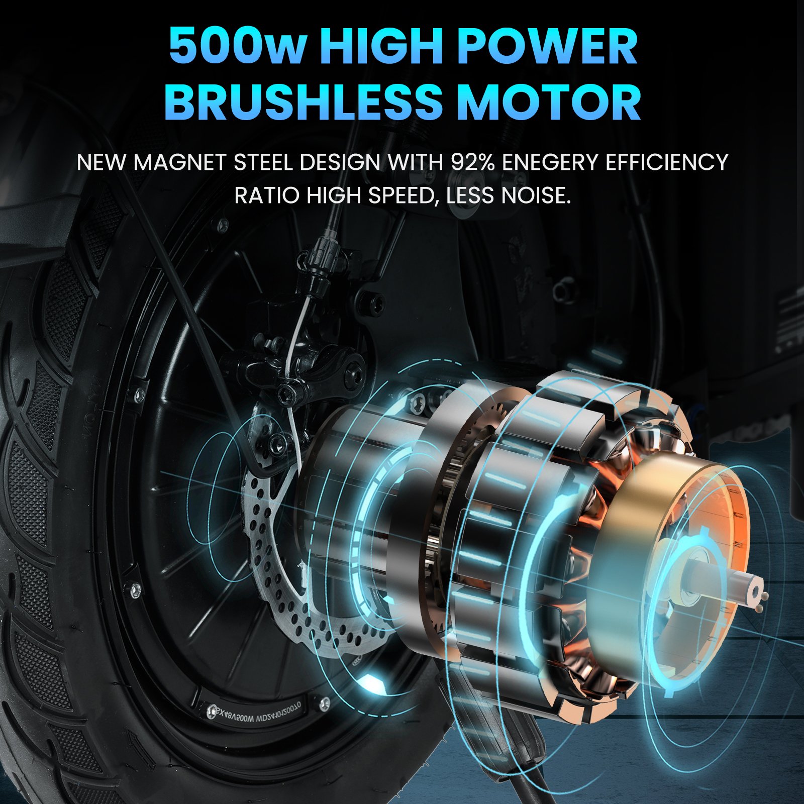 A9-Electric-Bike-for-Adults, Folding-E-Bike-with-Basket, 14" Wheels, 20 mph, 500W Brushless Motor, 48V 15AH Removable Battery, 9 Shock Absorbers, 30-Mile Range, LCD Display - 图片 8